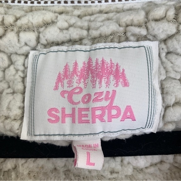 Cozy Women’s Sherpa Fleece Quarter Zip Winter Sweater - Cream, Siz… - Picture 3 of 3